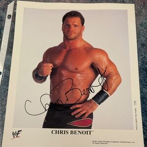 Chris Benoit Autograph Signed 8x10 WWF Promo Photo 2001